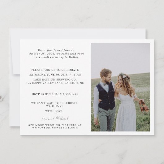 Faire-part 4 Photo Célébrez Avec Nous Réception De Mariage (Dos)