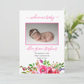 Faire-part 4 Photo Collage Boho Floral Girl (Debout devant)