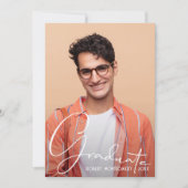 Faire-part 4 Photo Collage Graduation Bleu (Devant)