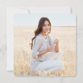 Faire-part 4 Photo Graduation Collage moderne Rouge Blanc Noi (Dos)