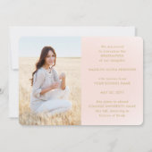 Faire-part 4 Photo Graduation Collage Script Blush Pink Gold (Dos)