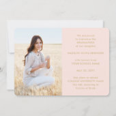 Faire-part 4 Photo Graduation Collage Script Blush Pink Gold (Dos)