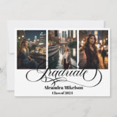 Faire-part 4 Photo Graduation Collage Simple Script moderne (Devant)