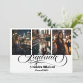 Faire-part 4 Photo Graduation Collage Simple Script moderne (Debout devant)