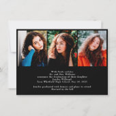 Faire-part 4 Photo modifiable (1+3) Diplôme d'études secondai (Dos)