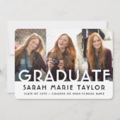 Faire-part 4 Photo Simple Modern Bold Typography Graduation (Devant)