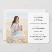 Faire-part 4 Photos Collage de Remise de Diplôme Simple Moder (Dos)