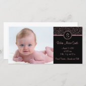 Faire-part 4 x 8 rose Élégant (Devant / Derrière)