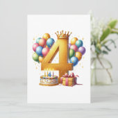 Faire-part 4e anniversaire doré (Debout devant)