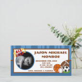 Faire-part 4x8 All Star Blue Photo (Debout devant)