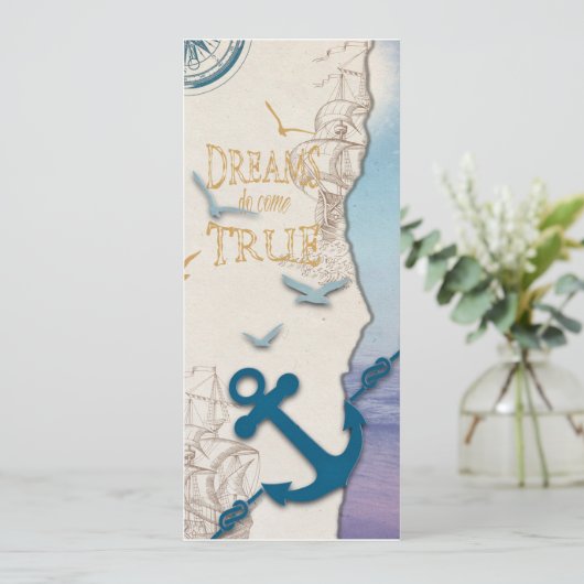 Faire-part 4x9,25 Dreams Do Come True Card pour les voyageurs (Debout devant)