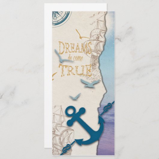 Faire-part 4x9,25 Dreams Do Come True Card pour les voyageurs (Devant / Derrière)