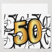 Faire-part 50 ans de jubilé, d'abraham, de sarah ou de mariag (Devant / Derrière)