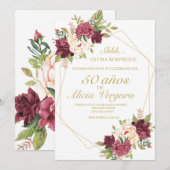 Faire-part 50 ans Tarjeta de anuncios plana (Devant / Derrière)