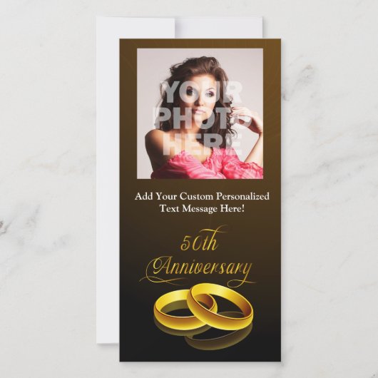 Faire-part 50e anniversaire | Script Gold (Devant)