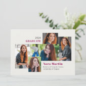 Faire-part 5 Photo College Magenta Cream (Debout devant)