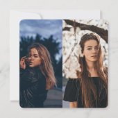 Faire-part 5 Photo Graduation Collage Moderne Noir Blanc Or (Dos)