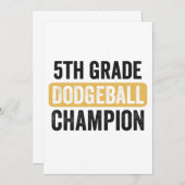 Faire-part 5e année DodgeBall Champion Sport Graduation Cadea (Devant / Derrière)