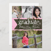 Faire-part 5x7 Chasseurs roses Camo Camoufla Senior Faire-par (Devant / Derrière)