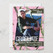 Faire-part 5x7 Chasseurs roses Camo Camoufla Senior Faire-par (Devant)