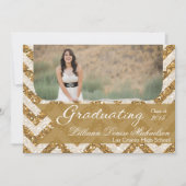 Faire-part 5x7 Gold Parties scintillant Chevron Strip Senior  (Devant)