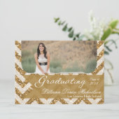 Faire-part 5x7 Gold Parties scintillant Chevron Strip Senior  (Debout devant)