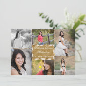 Faire-part 5x7 Gold Parties scintillant Chevron Strip Senior (Debout devant)