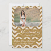 Faire-part 5x7 Gold Parties scintillant Chevron Strip Senior  (Devant)