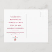 Faire-part 80e anniversaire Floral Save The Date, (Dos)