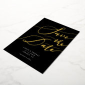 Faire-part à calligraphie noir pour réserver la da (Rotation)