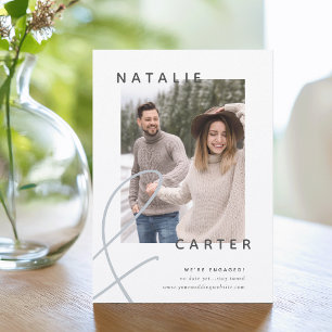 Faire-part À jamais réunis   Engagement photo moderne