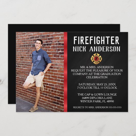 Faire-part à la mode d'obtention du diplôme (Devant / Derrière)