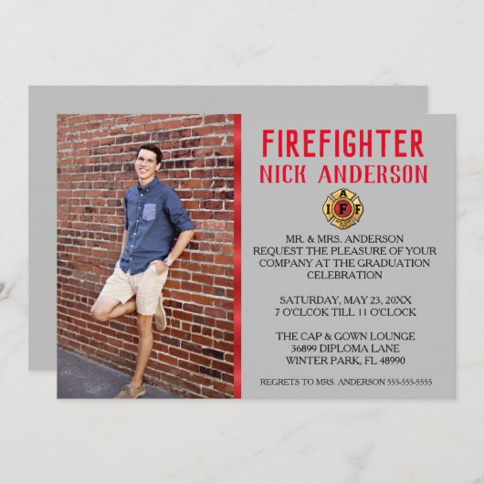 Faire-part à la mode d'obtention du diplôme (Devant / Derrière)