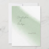 Faire-part à l'aquarelle de calligraphie Vert Saug (Devant)