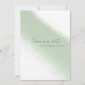 Faire-part à l'aquarelle de calligraphie Vert Saug (Dos)