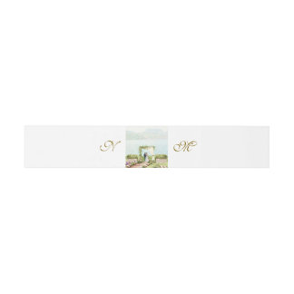 Faire-part à monogramme avec bandeau ventral de st