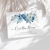 faire-part à mouvement floral bleu