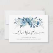 faire-part à mouvement floral bleu (Devant)