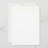 Faire-part à points de confettis blancs et or pour (Dos)