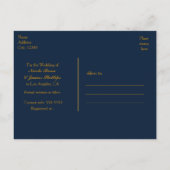 Faire-part à points de confettis brillants bleu et (Dos)