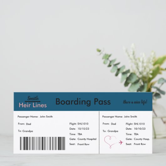 Faire-part à thème "Nous nous attendons" (Debout devant)