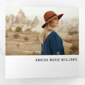 Faire-part à trois volets multiphoto linéaire pour (Intérieur en premier)