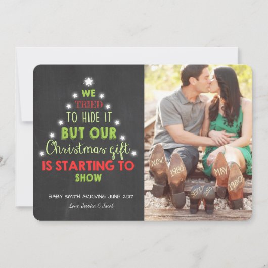 Faire-part à ultrasons de grossesse de Noël (Devant)