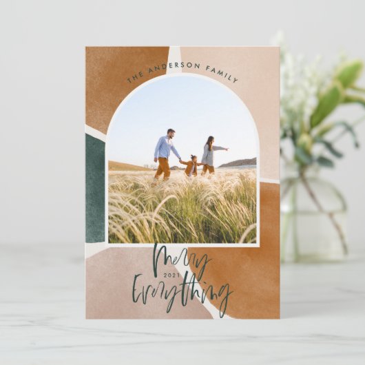 Faire-part Abstrait moderne 1 arche photo Noël (Debout devant)