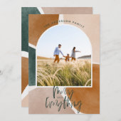 Faire-part Abstrait moderne 1 arche photo Noël (Devant / Derrière)