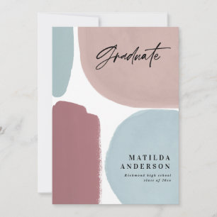 Faire-part Abstraite fête de graduation peinte en couleur