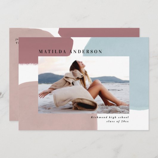 Faire-part Abstraite fête de remise des diplômes en photo pei (Devant / Derrière)