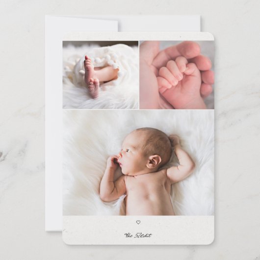 Faire-part Accueil bébé Eucalyptus Verdure Monogramme Naissan (Dos)