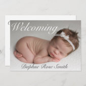 Faire-part Accueil bébé fille photo naissance (Devant / Derrière)