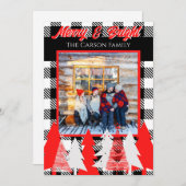 Faire-part Accueil de Noël joyeux et lumineux (Devant / Derrière)